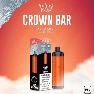 CROWN BAR ALFAKHER PEACH ICE - 8000 PUFFS