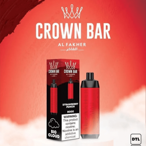 CROWN BAR ALFAKHER STRAWBERRY PUNCH - 8000 PUFFS